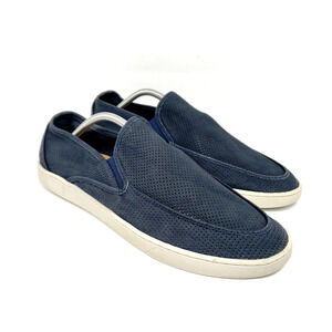 Flag Ltd Nappa Glove Mens Size 12 Navy Blue Leather Slip On Casual Loafer Shoes